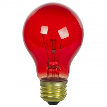 Sunlite 17010-SU 25A/TR/2PK 25 Watts Standard A19 Shape Transparent Finish Medium Screw (E26) Colored A19 Bulb Red
