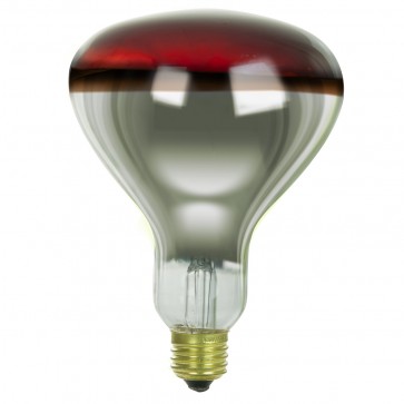 Sunlite 03689-SU 375R40 375 Watts R40 Shape Brass Material Red Finish Medium Screw (E26) Heat Lamp Bulb Red 2600K