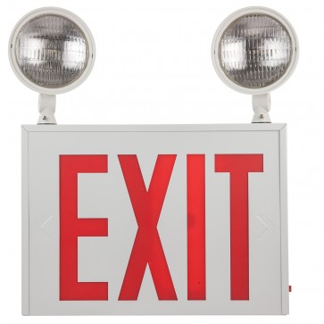 Sunlite 05275-SU EXIT/LED/COMBO/1F/2-3H/EM/NYC 4.5 Watts 120-277 Volts Steel + Thermoplastic Material White Finish Commercial Exit Combo Fixtures