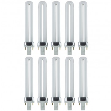 Sunlite 40502-SU PL9/SP27K/10PK PL 2-Pin Twin Tube 9 Watts 2-Pin (G23) PL - Twin Tube Plug-Ins Bulbs Warm White 2700K