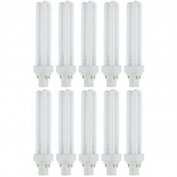 Sunlite 40557-SU PLD26/E/SP30K/10PK PLD 4-Pin Quad Tube 26 Watts PLD 4-Pin - Twin Tube Plug-Ins Bulbs Warm White 3000K