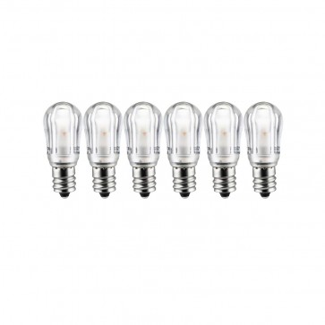 Sunlite 41069-SU S6/LED/CL/1W/27K/E12/6PK S6 1 Watts 10 Equivalent Wattage 120 Volts Clear Finish Candelabra Screw (E12) S6 S Type Lamps Warm White 2700K