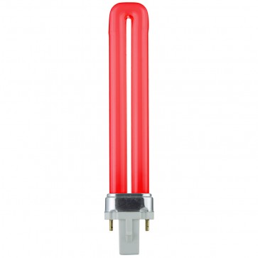 Sunlite 60300-SU PL9/RED 9 Watts Twin Tube PL 2-Pin Shape 2-Pin (G23) Fluorescent Single U-Shaped Red