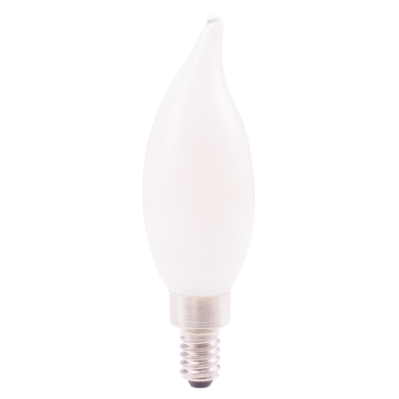 Luxrite LR21553 LED4CFC/W/27K/D 4.09 inch 4 Watts CFC CA11 E12 Base 400 Lumens FLAME TIP LED LIGHT BULB Soft White 2700K