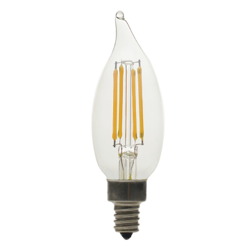 Luxrite LR21646 LED5CFC/CL/35K/D 4.09 inch 5 Watts CFC CA11 E12 Base 550 Lumens FLAME TIP LED LIGHT BULB Neutral White 3500K