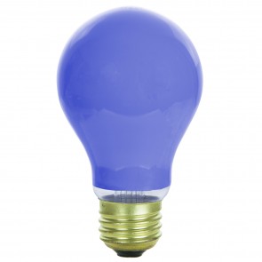 Sunlite 01140-SU 40A/B/2PK 40 Watts Standard A19 Shape Ceramic Finish Medium Screw (E26) Colored A19 Bulb Blue
