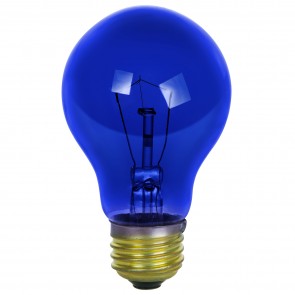 Sunlite 17000-SU 25A/TB/2PK 25 Watts Standard A19 Shape Transparent Finish Medium Screw (E26) Colored A19 Bulb Blue