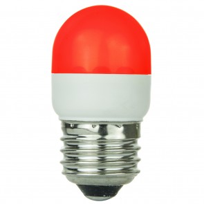Sunlite 80253-SU 1T10/R 1 Watts Tube T10 Shape White Finish Medium Screw (E26) Indicator Light Bulb Red