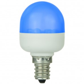 Sunlite 80256-SU 1T10/C/B 0.5 Watts Tube T10 Shape White Finish Candelabra Screw (E12) Indicator Light Bulb Blue
