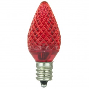 Sunlite 80702-SU L3C7/LED/R/6PK 0.4 Watts Night light C7 Shape Red Finish Candelabra Screw (E12) 4 Lumens Colored LED Chandelier Bulb Red