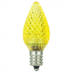 Sunlite 80704-SU L3C7/LED/Y/6PK 0.4 Watts Night light C7 Shape Yellow Finish Candelabra Screw (E12) 3.5 Lumens Colored LED Chandelier Bulb Yellow