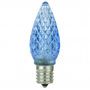 Sunlite 80705-SU L3C9/LED/B/6PK 0.4 Watts Night light C9 Shape Blue Finish Intermediate Screw (E17) 2.5 Lumens Colored LED Chandelier Bulb Blue