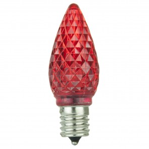 Sunlite 80707-SU L3C9/LED/R/6PK 0.4 Watts Night light C9 Shape Red Finish Intermediate Screw (E17) 5.5 Lumens Colored LED Chandelier Bulb Red