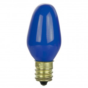 Sunlite 01255-SU 7C7/B/25PK 7 Watts Night light C7 Shape Blue Blue Finish Candelabra Screw (E12) Colored Night Light Blue