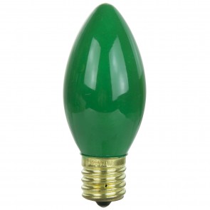 Sunlite 01295-SU 7C9/G/25PK 7 Watts Night light C9 Shape Ceramic Finish Intermediate Screw (E17) Colored Night Light Green