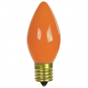 Sunlite 01305-SU 7C9/O/25PK 7 Watts Night light C9 Shape Ceramic Finish Intermediate Screw (E17) Colored Night Light Orange