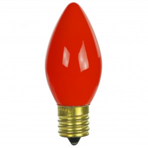 Sunlite 01310-SU 7C9/R/25PK 7 Watts Night light C9 Shape Ceramic Finish Intermediate Screw (E17) Colored Night Light Red