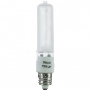 Sunlite 03100-SU Q150 150 Watts Mini-Tube T4 Shape Frost Finish Miniature Candelabra Screw (E11) 2000 Lumens Halogen Bulb Bright White 3200K