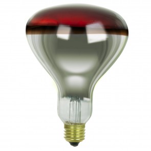 Sunlite 03689-SU 375R40 375 Watts R40 Shape Brass Material Red Finish Medium Screw (E26) Heat Lamp Bulb Red 2600K
