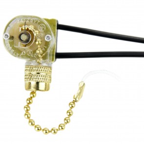 Sunlite 04085-SU E191/25PK 125-250 Volts 44929 Amps Brass Finish Electrical Pull Chain