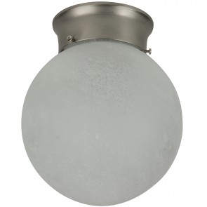 Sunlite 04476-SU GLO8/BN A19 Shape Metal & Glass Material Brushed Nickel Finish Medium Screw (E26) Decorative Globe Style Ceiling Fixture