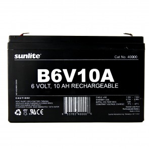 Sunlite 40000-SU B6V10A 6 Volts 10 Amps Black Finish Electrical Ballasts Battery