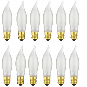Sunlite 40003-SU 7CFF/15/12PK/12PK CA5 Flame Tip 7.5 Watts Chandelier Incandescent Bulbs Warm White