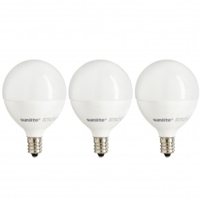 Sunlite 40299-SU G16.5/LED/7W/D/E12/FR/E/27K/3PK G16.5 Globe 7 Watts 60 Equivalent Wattage 120 Volts Dimmable Frosted Finish Candelabra Screw (E12) G16.5 Globe Bulbs Warm White 2700K
