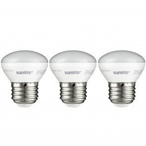 Sunlite 40457-SU R14/LED/E26/4W/D/27K/3PK R14 Reflector 4 Watts 25 Equivalent Wattage 120 Volts Dimmable Plastic Material White Finish Medium Screw (E26) R14 Reflector Lamps Warm White 2700K
