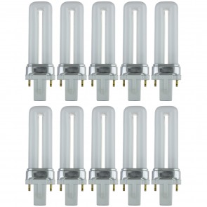Sunlite 40496-SU PL5/SP41K/10PK PL 2-Pin Twin Tube 5 Watts PL - Twin Tube Plug-Ins Bulbs Cool White 4100K