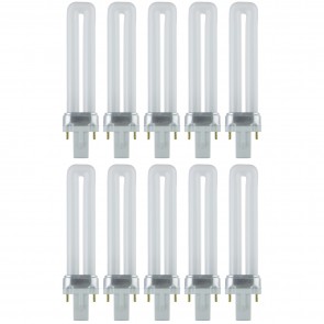 Sunlite 40499-SU PL7/SP35K/10PK PL 2-Pin Twin Tube 7 Watts PL - Twin Tube Plug-Ins Bulbs Neutral White 3500K