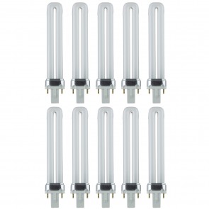 Sunlite 40504-SU PL9/SP35K/10PK PL 2-Pin Twin Tube 9 Watts 2-Pin (G23) PL - Twin Tube Plug-Ins Bulbs Neutral White 3500K