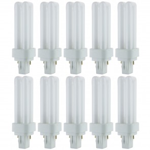 Sunlite 40538-SU PLD13/SP27K/10PK PLD 2-Pin Quad Tube 13 Watts 120 Volts Plastic Material 2-Pin (GX23-2) PLD 2-Pin - Twin Tube Plug-Ins Bulbs Warm White 2700K