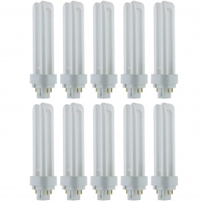 Sunlite 40548-SU PLD18/E/SP50K/10PK PLD 4-Pin Quad Tube 18 Watts 4-Pin (G24q2) PLD 4-Pin - Twin Tube Plug-Ins Bulbs Super White 5000K