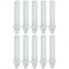 Sunlite 40556-SU PLD26/E/SP27K/10PK PLD 4-Pin Quad Tube 26 Watts PLD 4-Pin - Twin Tube Plug-Ins Bulbs Warm White 2700K