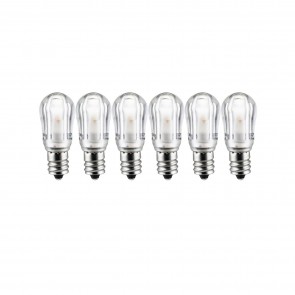 Sunlite 41069-SU S6/LED/CL/1W/27K/E12/6PK S6 1 Watts 10 Equivalent Wattage 120 Volts Clear Finish Candelabra Screw (E12) S6 S Type Lamps Warm White 2700K