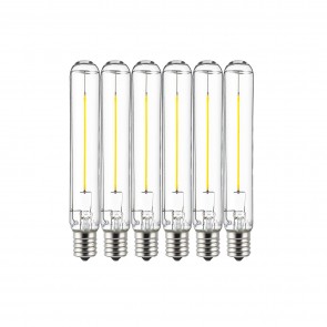 Sunlite 41072-SU T6.5/LED/FS/2W/CL/E17/27K/139MM/6PK T6.5 Tube 2 Watts 25 Equivalent Wattage 120 Volts Clear Finish Intermediate Screw (E17) T6 T Series Lamps Warm White 2700K