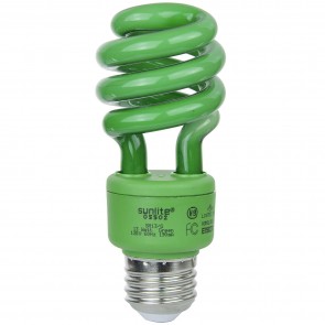 Sunlite 41414-SU SM13 T3 Spiral 13 Watts Medium Screw (E26) Colored Spirals Compact Fluorescent Lamps Green
