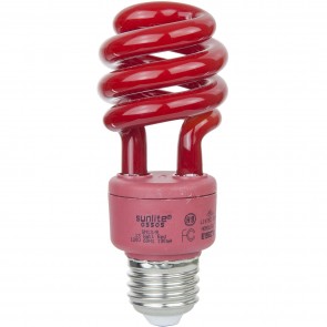 Sunlite 41415-SU SM13 T3 Spiral 13 Watts 120 Volts Red Finish Medium Screw (E26) Colored Spirals Compact Fluorescent Lamps Red