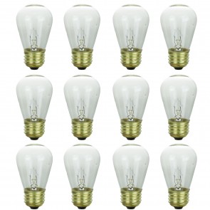 Sunlite 41481-SU 11S14/CL/12PK S14 Sign 11 Watts (E26) Decorative Incandescent Bulbs Warm White