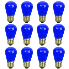 Sunlite 41482-SU 11S14/TB/12PK S14 Sign 11 Watts (E26) Decorative Incandescent Bulbs Blue