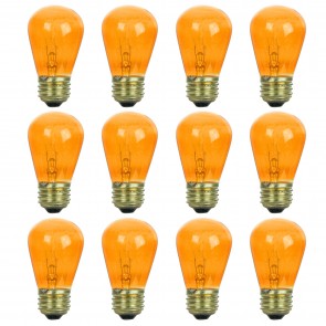 Sunlite 41484-SU 11S14/TO/12PK S14 Sign 11 Watts Decorative Incandescent Bulbs Orange