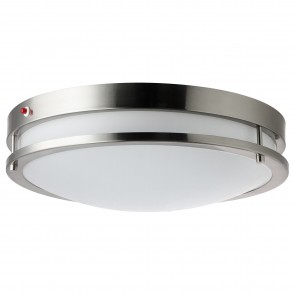 Sunlite 45601-SU LFX/DCO12/BN/15W/D/40K/EM 15 Watts 100 Watts Equivalent Wattage Steel & Acrylic Material Brushed Nickel Finish Integrated LED 1100 Lumens LED Decorative Ceiling Light Fixture Cool White 4000K