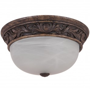 Sunlite 46060-SU DAB13/AL A19 Shape Metal & Glass Material Antique Bronze Finish Medium Screw (E26) Traditional Dome Ceiling Light Fixture