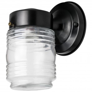 Sunlite 47040-SU ODI1040 A19 Shape Metal & Glass Material Black Black Finish Medium Screw (E26) Wall Mount Outdoor Jar Fixture