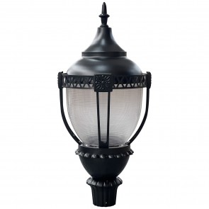 Sunlite 49187-SU LFX/PTL/MW/SCT Integrated LED Round 25/40/60/80 Watts 120-277 Volts Dimmable Aluminum Material Black Finish Integrated LED Outdoor Acorn Style Post Lamp Fixtures CCT Selectable 30K/40K/50K