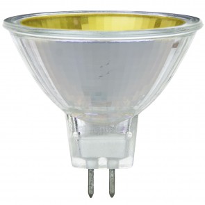 Sunlite 66110-SU EXT/Y 50 Watts Reflector MR16 Shape UV Protected Yellow Finish 2-Pin (GU5.3) Colored Halogen MR16 Light Bulb (Yellow) Yellow