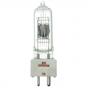 Sunlite 70008-SU BVE T6 625 Watts 120 Volts BVE Ansi code Clear Finish 2-Pin (GX9.5) Stage and Studio Specialty Bulbs 3350K