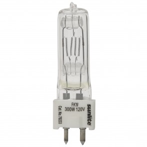 Sunlite 70233-SU FKW T6 300 Watts 120 Volts FKW Ansi code Clear Finish 2-Pin (GY9.5) Stage and Studio Specialty Bulbs Warm White 3200