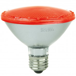 Sunlite 80032-SU PAR30/LED/3W/R PAR30S Reflector 3 Watts 120 Volts Red Cover Finish Medium Screw (E26) Colored Reflectors Reflector Lamps Red